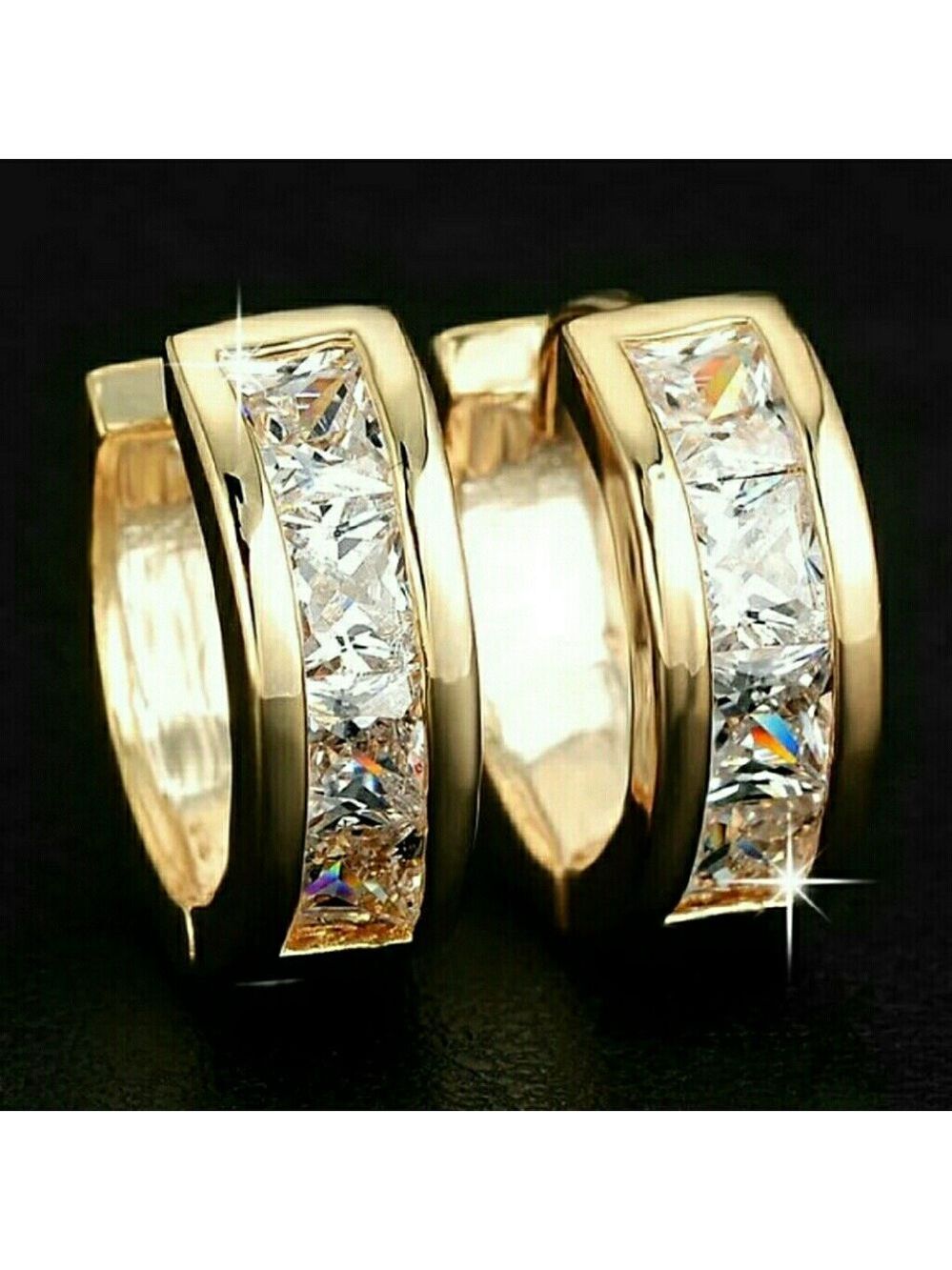 💋RHINESTONE GOLD HOOPS!!!